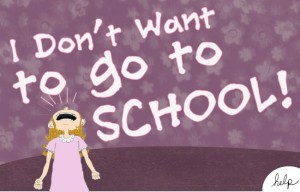 a girl who doesn't want to go to school